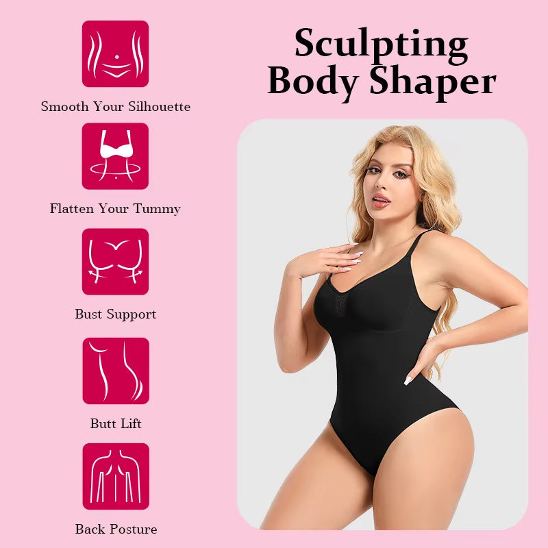 Kolovia Seamless Shapewear Bodysuit – Slimming Fajas Sculpt Body Shaper for Women